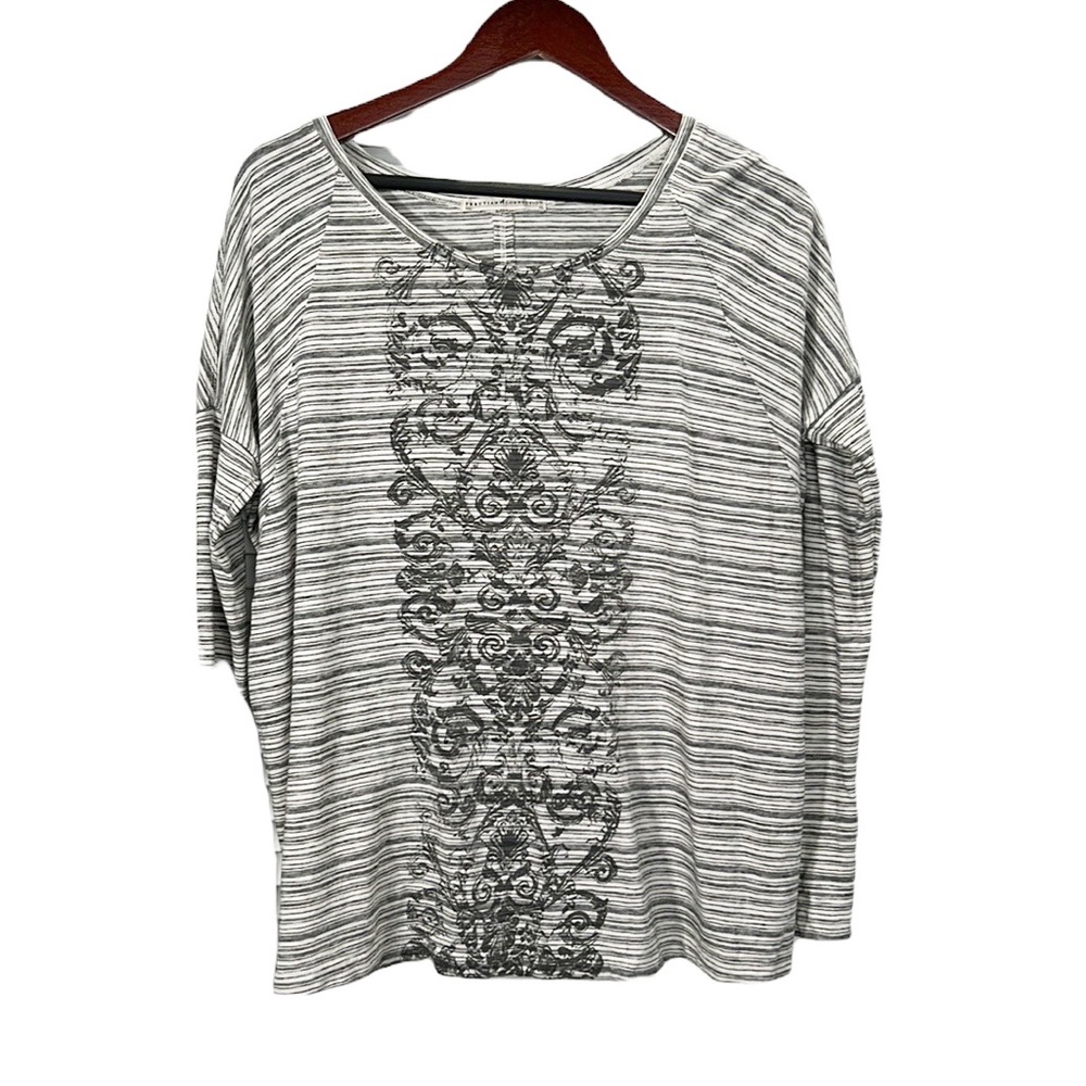 Peruvian Collection 100% Cotton Open Neck Graphic Dolman T-shirt Extra Small